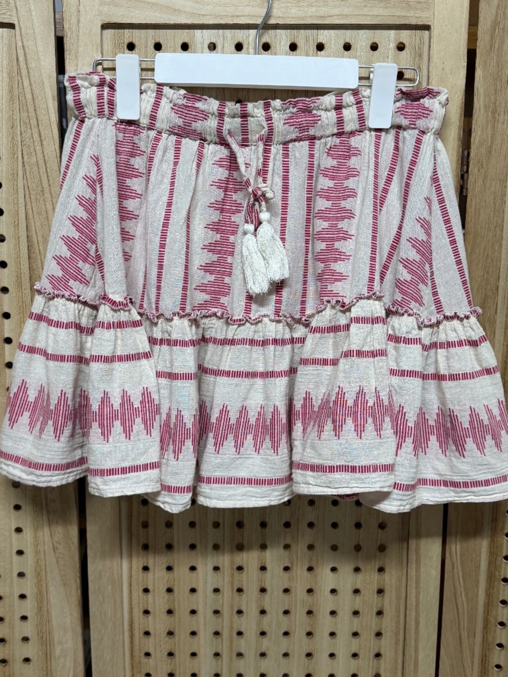 Elan Boho Mini Skirt Made in India Tassel Festival Coastal
